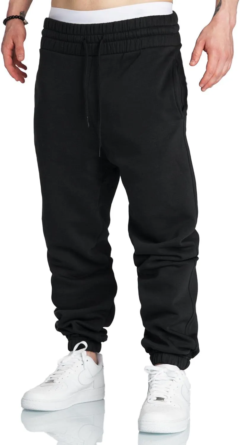 A WATERWANG Men's Sweatpants Casual Cotton Tapered Joggers Athletic Sweat Pants for Men Workout Running with Pockets