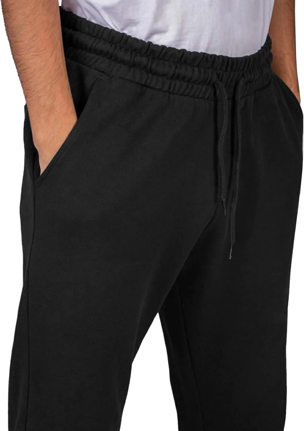 A WATERWANG Men's Sweatpants Casual Cotton Tapered Joggers Athletic Sweat Pants for Men Workout Running with Pockets