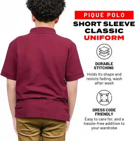 Access Unisex Short Sleeve School Uniform Pique Kids Polo Shirts, Made from 100% Cotton, Durable Polo Shirts for Boys & Girls