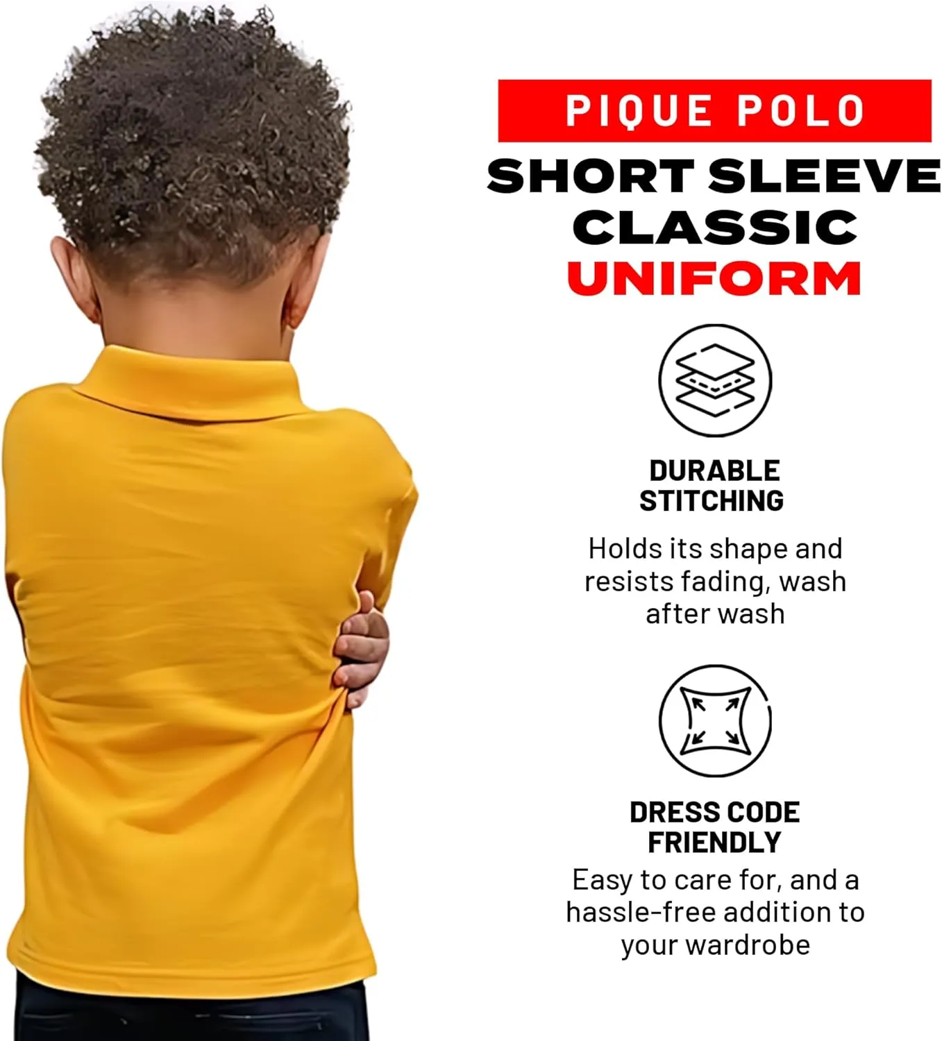 Access Unisex Short Sleeve School Uniform Pique Kids Polo Shirts, Made from 100% Cotton, Durable Polo Shirts for Boys & Girls