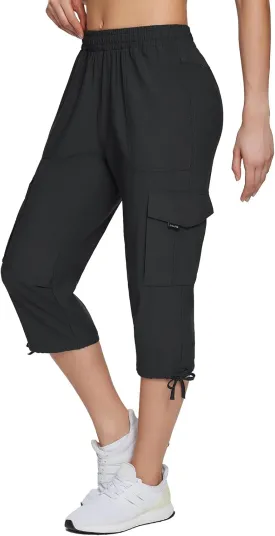 baleaf Women's 15" Cargo Capri Hiking Pants Quick Dry Lightweight Elastic Waist Outdoor Hiking Travel Casual with Pocket