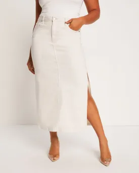 Berkeley Side Slit Denim Midi Skirt