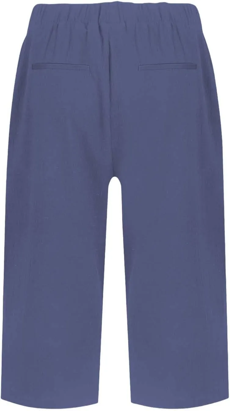 Capris for Women,Womens Capris Linen Pants with Pockets Cotton Trousers for Women Ladies Summer Loose Slacks