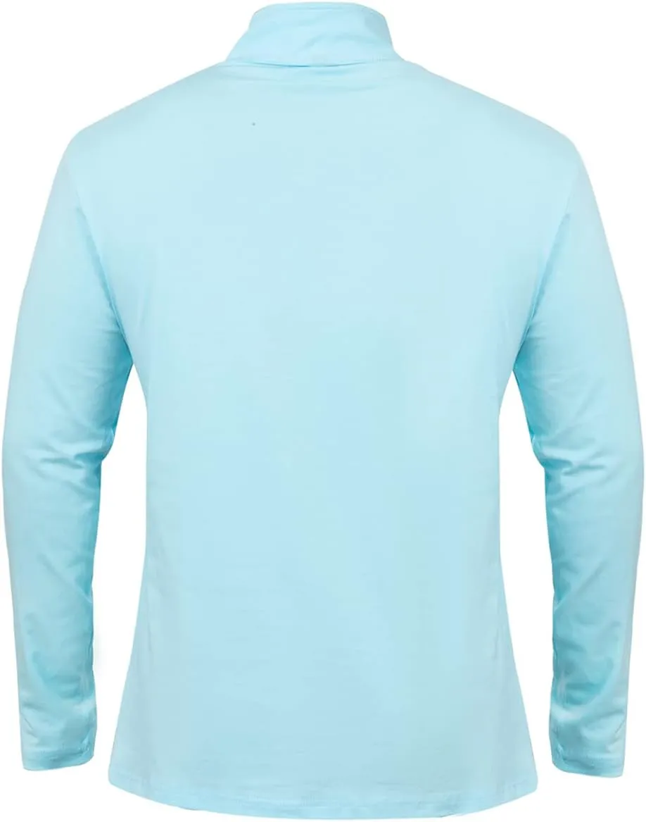 CARWORNIC Men's 1/4 Zip Pullover Long Sleeve Shirt Casual Slim Fit Stretch Cotton Mock Neck Work Golf Shirts