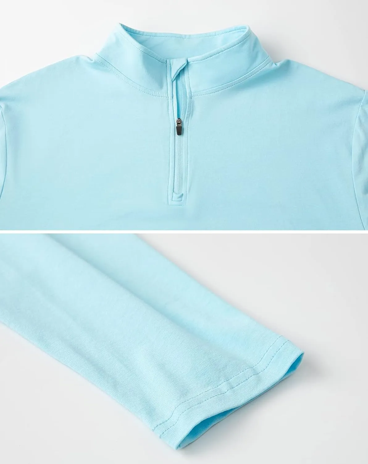 CARWORNIC Men's 1/4 Zip Pullover Long Sleeve Shirt Casual Slim Fit Stretch Cotton Mock Neck Work Golf Shirts