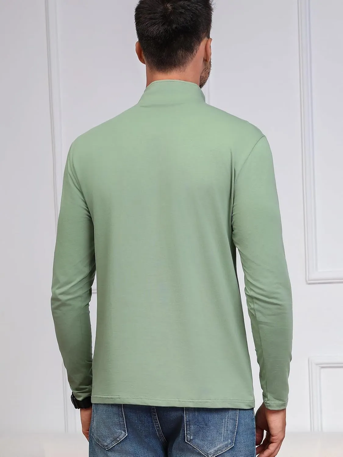 CARWORNIC Men's 1/4 Zip Pullover Long Sleeve Shirt Casual Slim Fit Stretch Cotton Mock Neck Work Golf Shirts