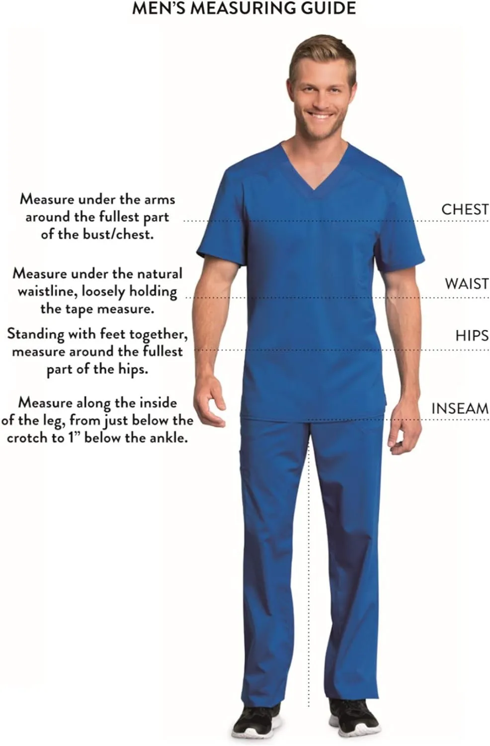 Cherokee Men's Scrub Pant Tapered Leg Fly Front Cargo Pant with 5 Pockets WW190