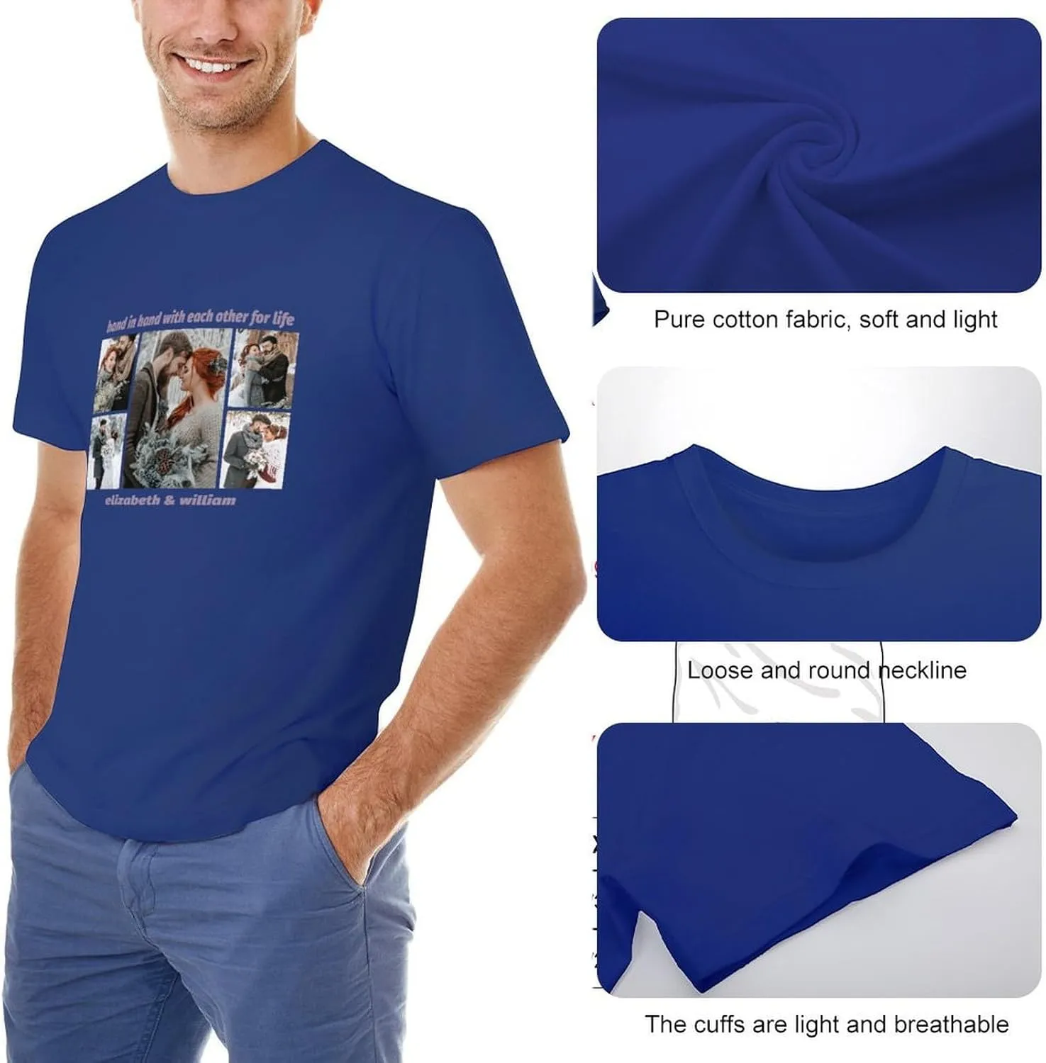 Custom Shirts for Men Women Design Your Own Front Print Photo Personalized T Shirt