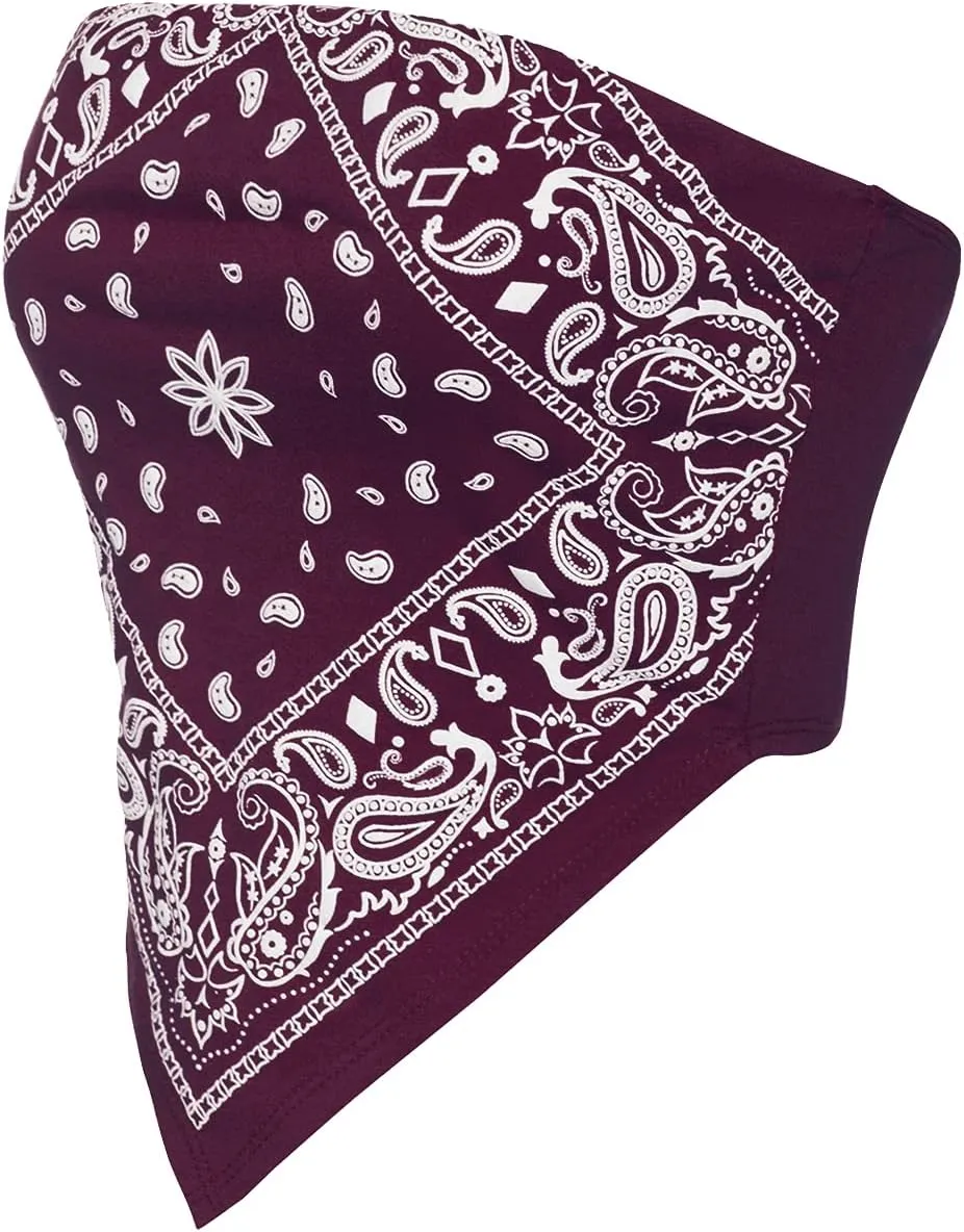 Design by Olivia Women's Sexy Paisley Print/Solid Bandana Tube Crop Top Shirt- Made in USA