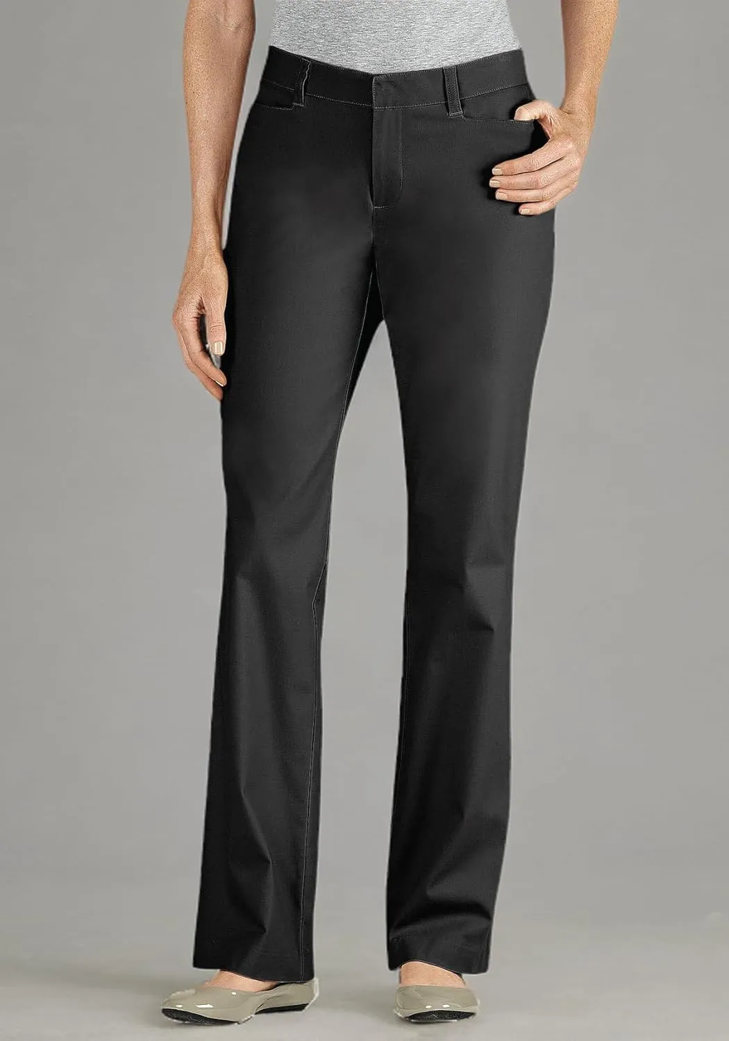 Dickies Women's Curvy Straight Leg Stretch Twill Pant