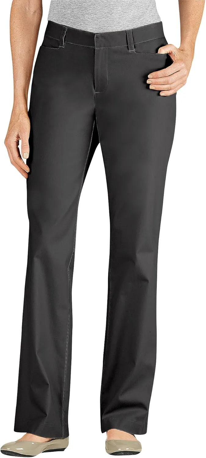 Dickies Women's Curvy Straight Leg Stretch Twill Pant