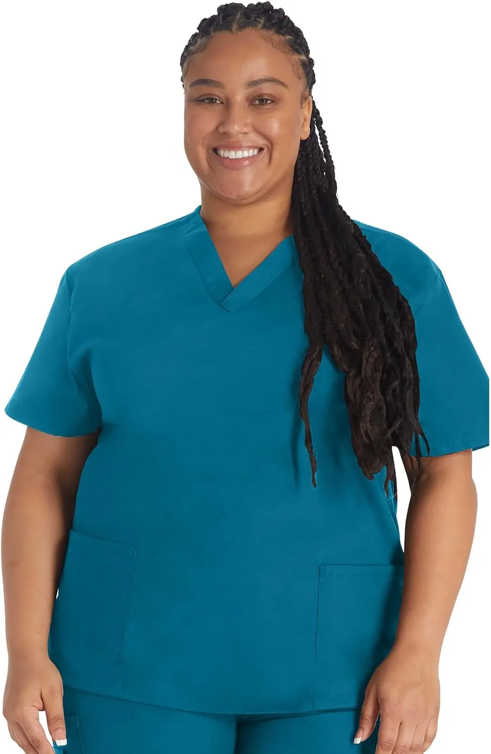 Dickies Women's V-Neck Scrub Top with 3 Pockets and Side Vents - 86706