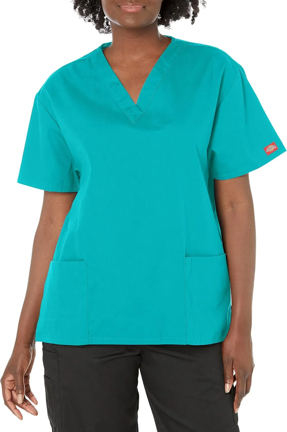 Dickies Women's V-Neck Scrub Top with 3 Pockets and Side Vents - 86706