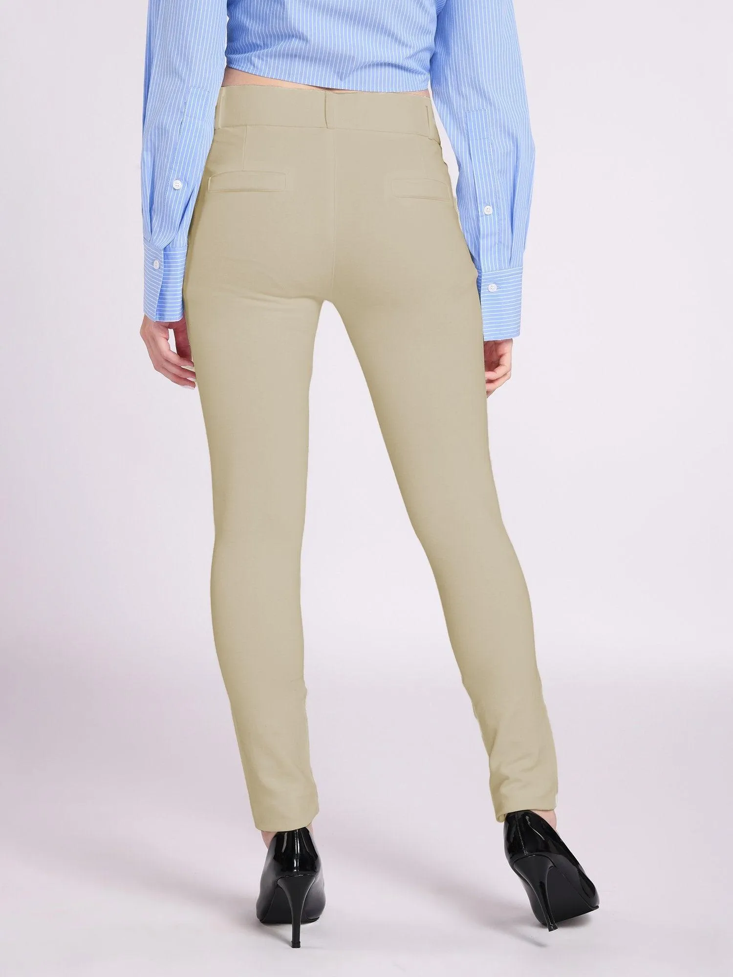 Dolce Divaa Women Skinny Fit Formal Trousers - Skin