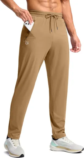 G Gradual Men's 30"/32"/34"/36" Inseam Tall Sweatpants with Zipper Pockets Stretch Long Joggers Athletic Workout Pants Men