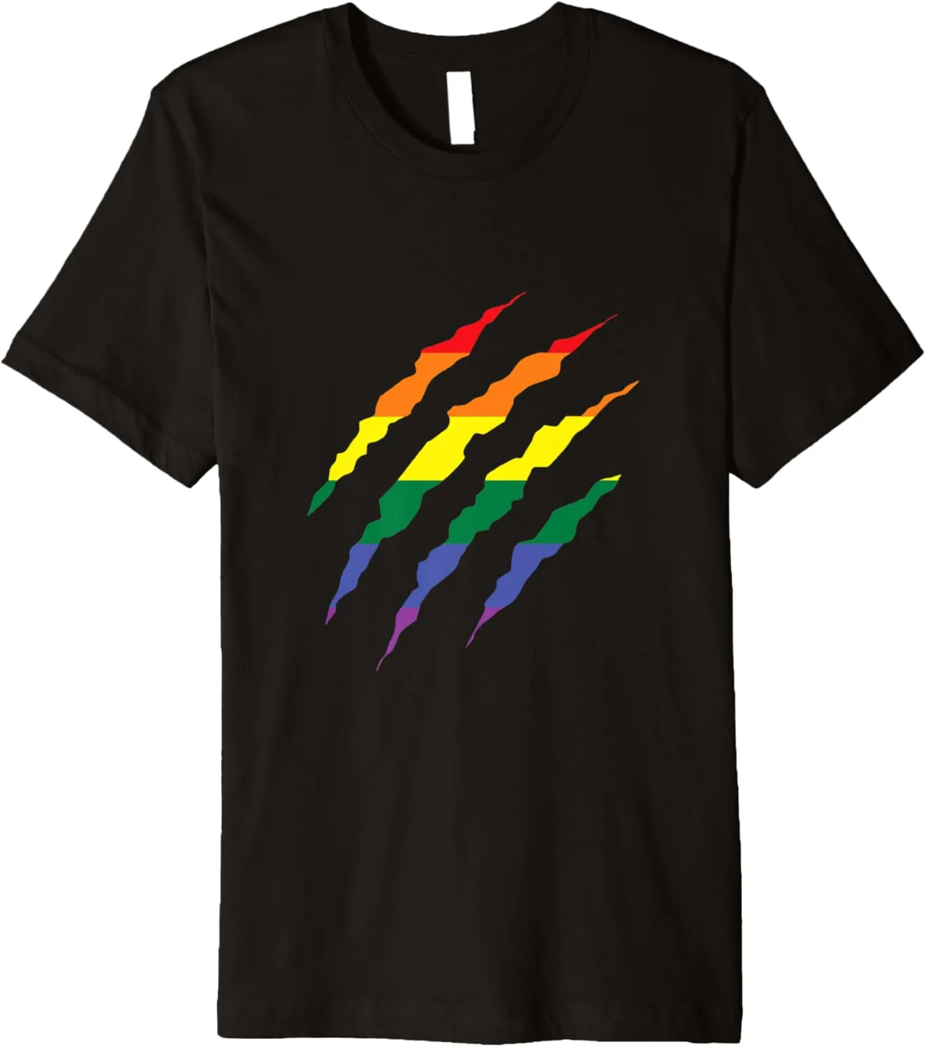 Gay Pride Rainbow Flag Claw Mark Design LGBT Rights, Parade Premium T-Shirt
