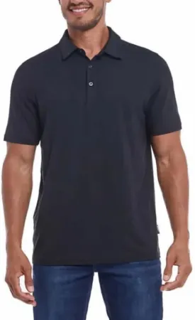Gerry Mens Short Sleeve Brushed Knit Polo Shirt with 3-Button Closure, UPF 40 