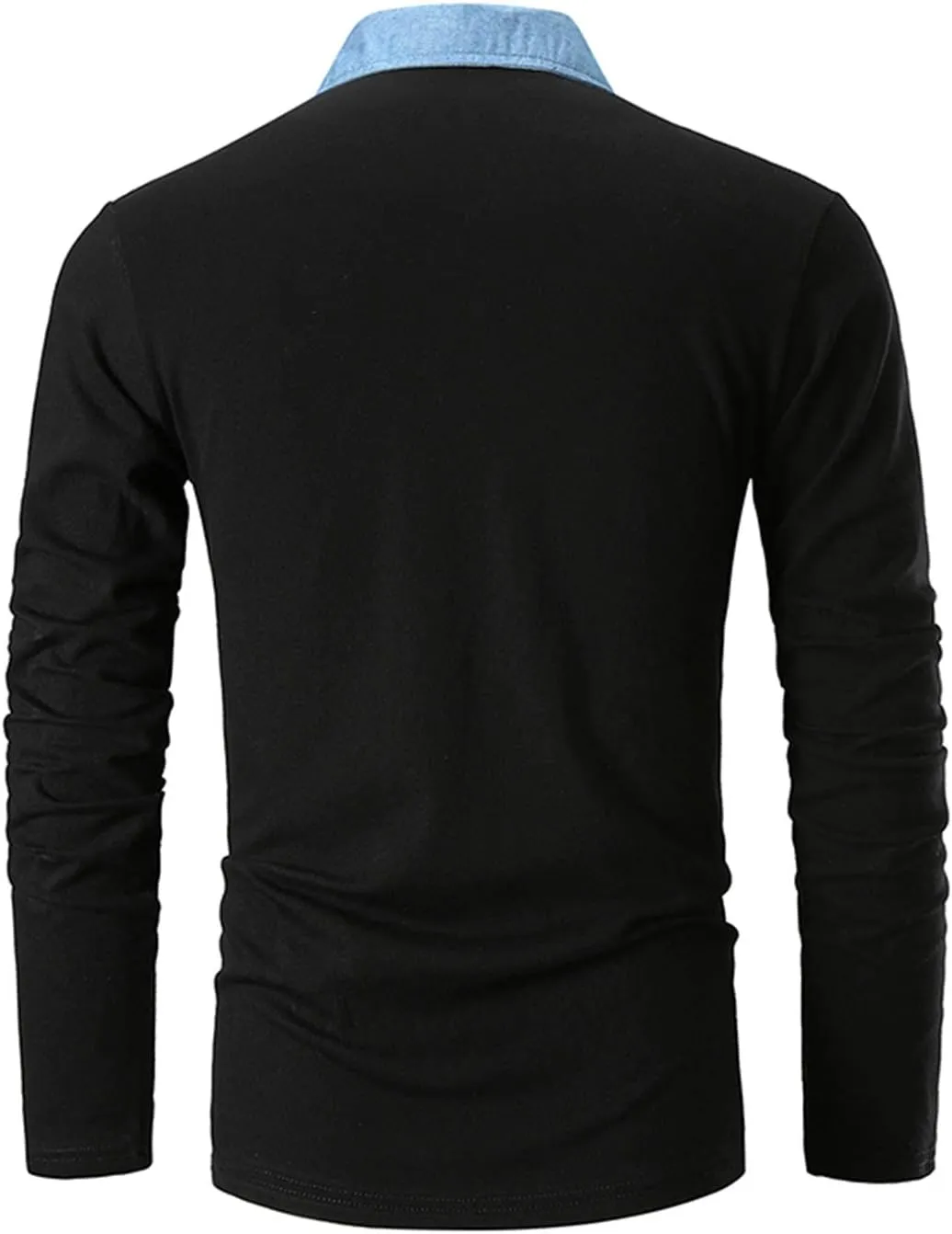 GHYUGR Men's Long Sleeve Polos Contrasting Colors Design Golf T-Shirt Casual Polo Shirts