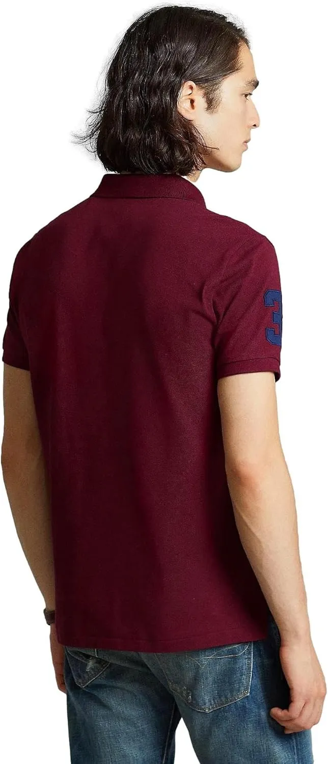 POLO RALPH LAUREN Mens Custom Slim Fit Mesh Triple Pony Polo Shirt