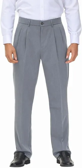 Soojun Men's Flex Pleated Front Classic Fit Dress Pants